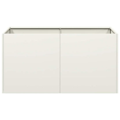 Planter White 80x40x40 cm Cold-rolled Steel