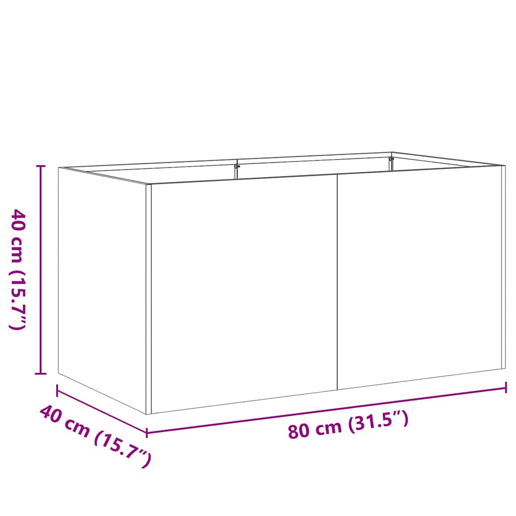 Planter Anthracite 80x40x40 cm Cold-rolled Steel