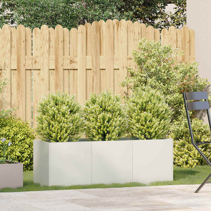 Planter White 120x40x40 cm Cold-rolled Steel