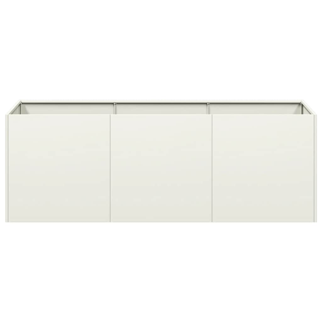 Planter White 120x40x40 cm Cold-rolled Steel