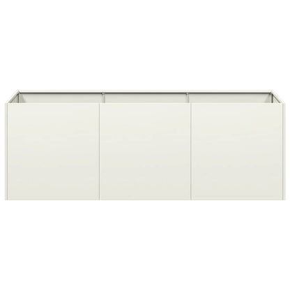 Planter White 120x40x40 cm Cold-rolled Steel