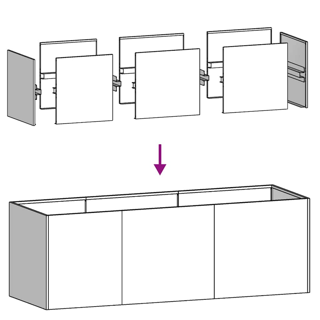 Planter White 120x40x40 cm Cold-rolled Steel