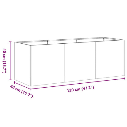 Planter White 120x40x40 cm Cold-rolled Steel