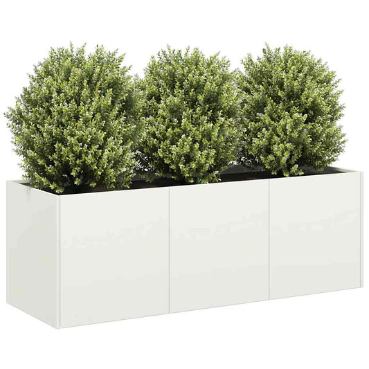 Planter White 120x40x40 cm Cold-rolled Steel