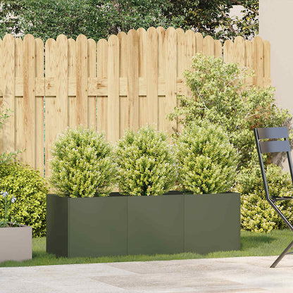 Planter Olive Green 120x40x40 cm Cold-rolled Steel