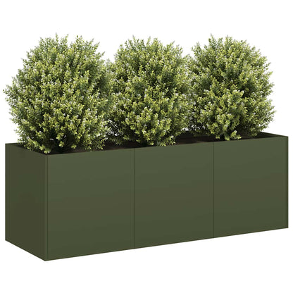 Planter Olive Green 120x40x40 cm Cold-rolled Steel