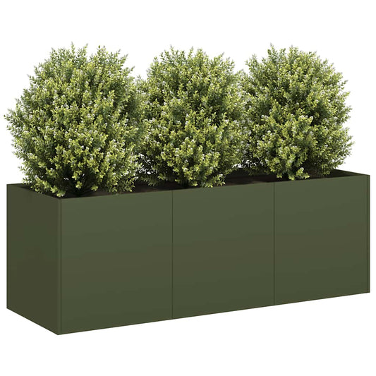 Planter Olive Green 120x40x40 cm Cold-rolled Steel