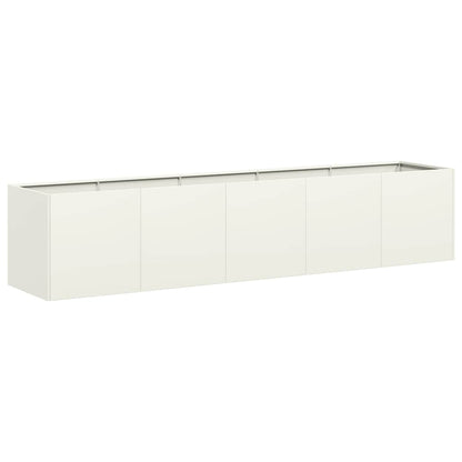 Planter White 200x40x40 cm Cold-rolled Steel