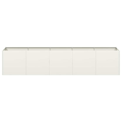 Planter White 200x40x40 cm Cold-rolled Steel