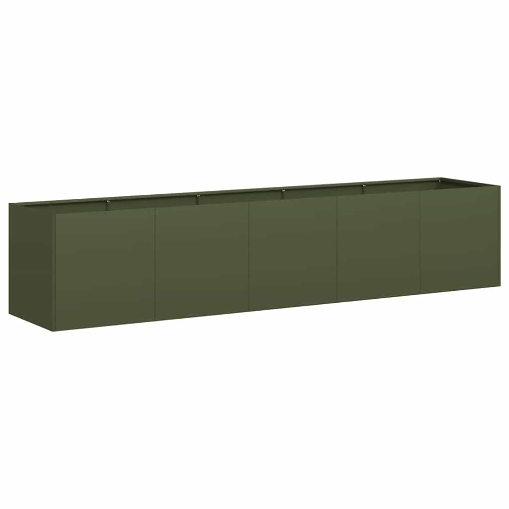 Planter Olive Green 200x40x40 cm Cold-rolled Steel