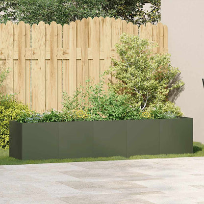 Planter Olive Green 200x40x40 cm Cold-rolled Steel