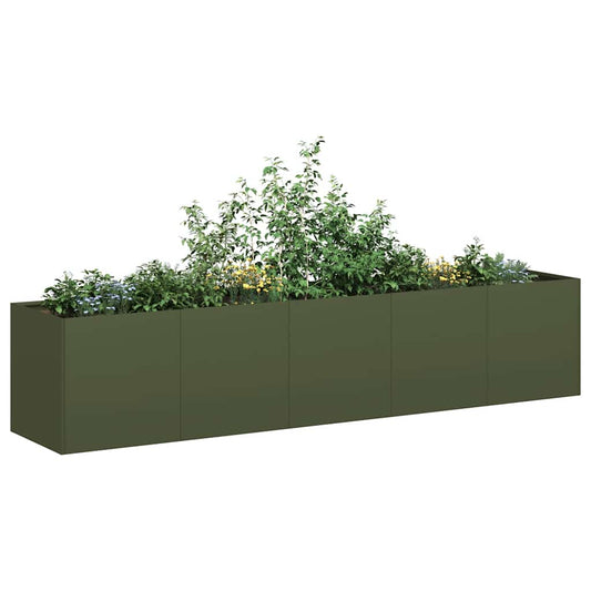 Planter Olive Green 200x40x40 cm Cold-rolled Steel