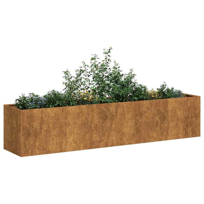 Planter Rusty 200x40x40 cm Weathering Steel