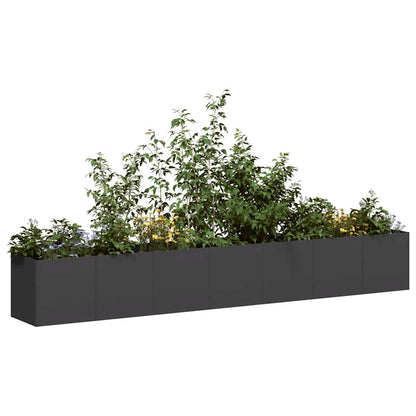 Planter Black 280x40x40 cm Cold-rolled Steel