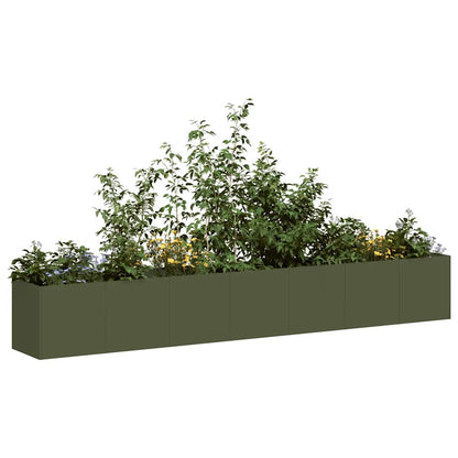 Planter Olive Green 280x40x40 cm Cold-rolled Steel