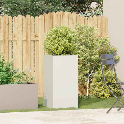 Planter White 40x40x80 cm Cold-rolled Steel