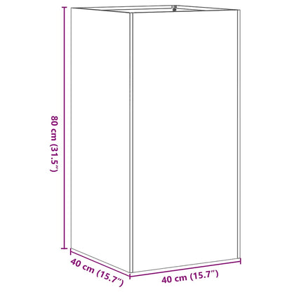 Planter White 40x40x80 cm Cold-rolled Steel