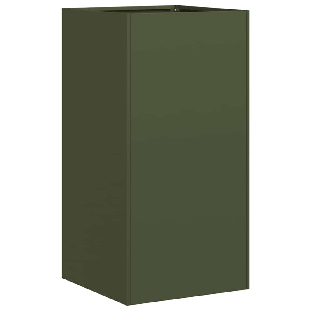 Planter Olive Green 40x40x80 cm Cold-rolled Steel