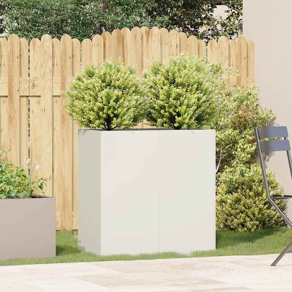 Planter White 80x40x80 cm Cold-rolled Steel