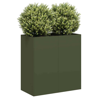 Planter Olive Green 80x40x80 cm Cold-rolled Steel