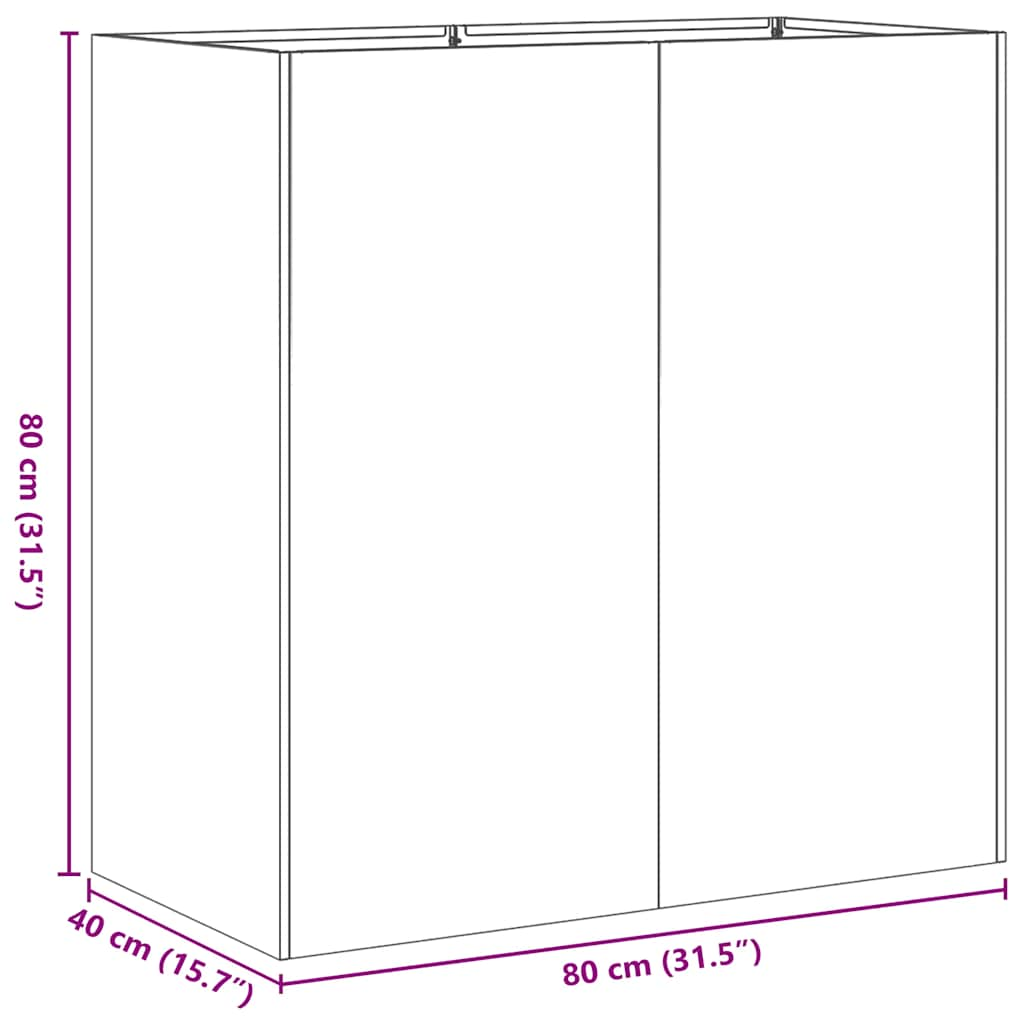 Planter 80x40x80 cm Stainless Steel