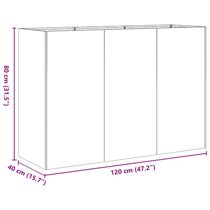 Planter Black 120x40x80 cm Cold-rolled Steel