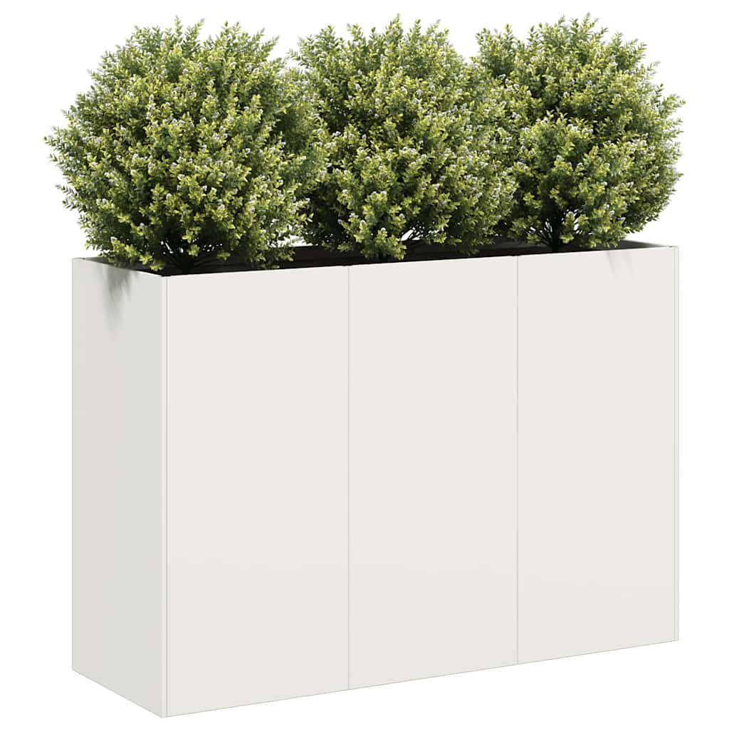 Planter White 120x40x80 cm Cold-rolled Steel