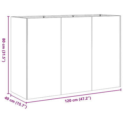 Planter Anthracite 120x40x80 cm Cold-rolled Steel