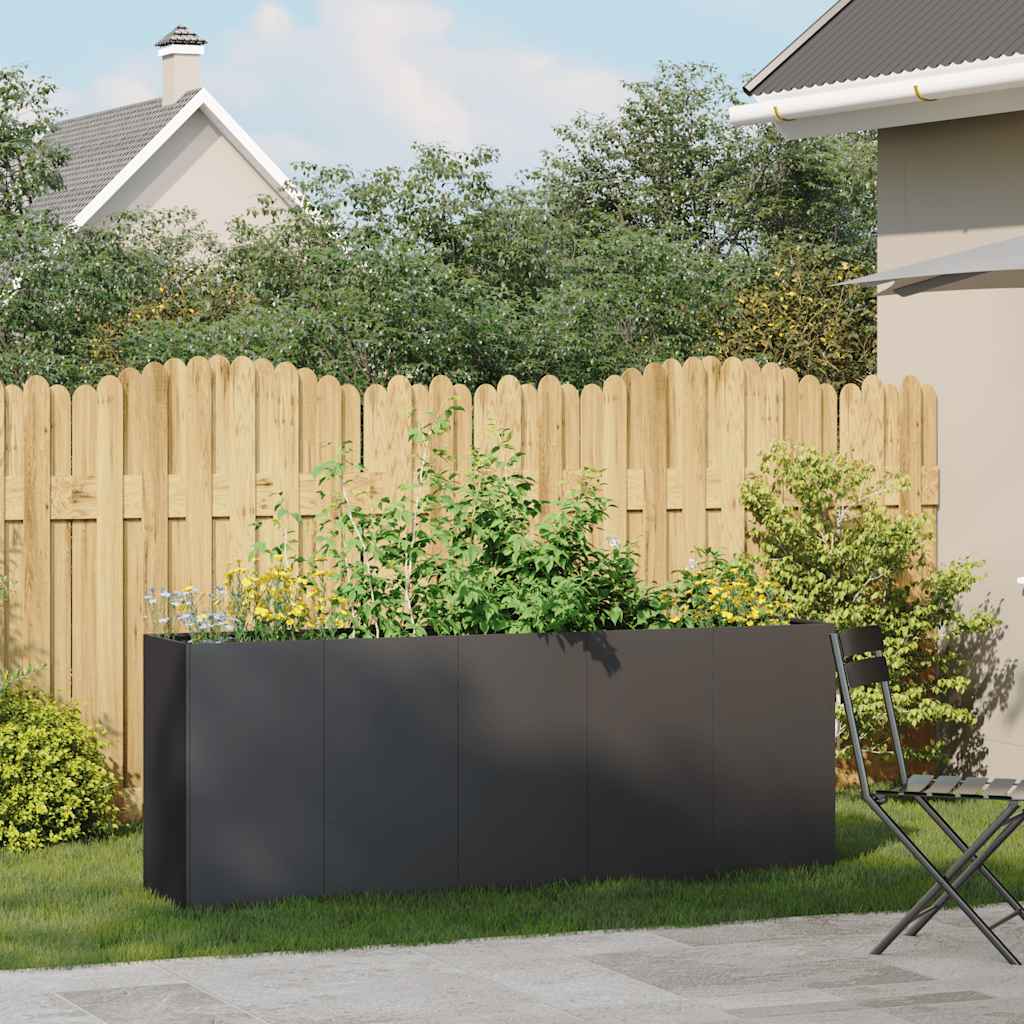 Planter Black 200x40x80 cm Cold-rolled Steel