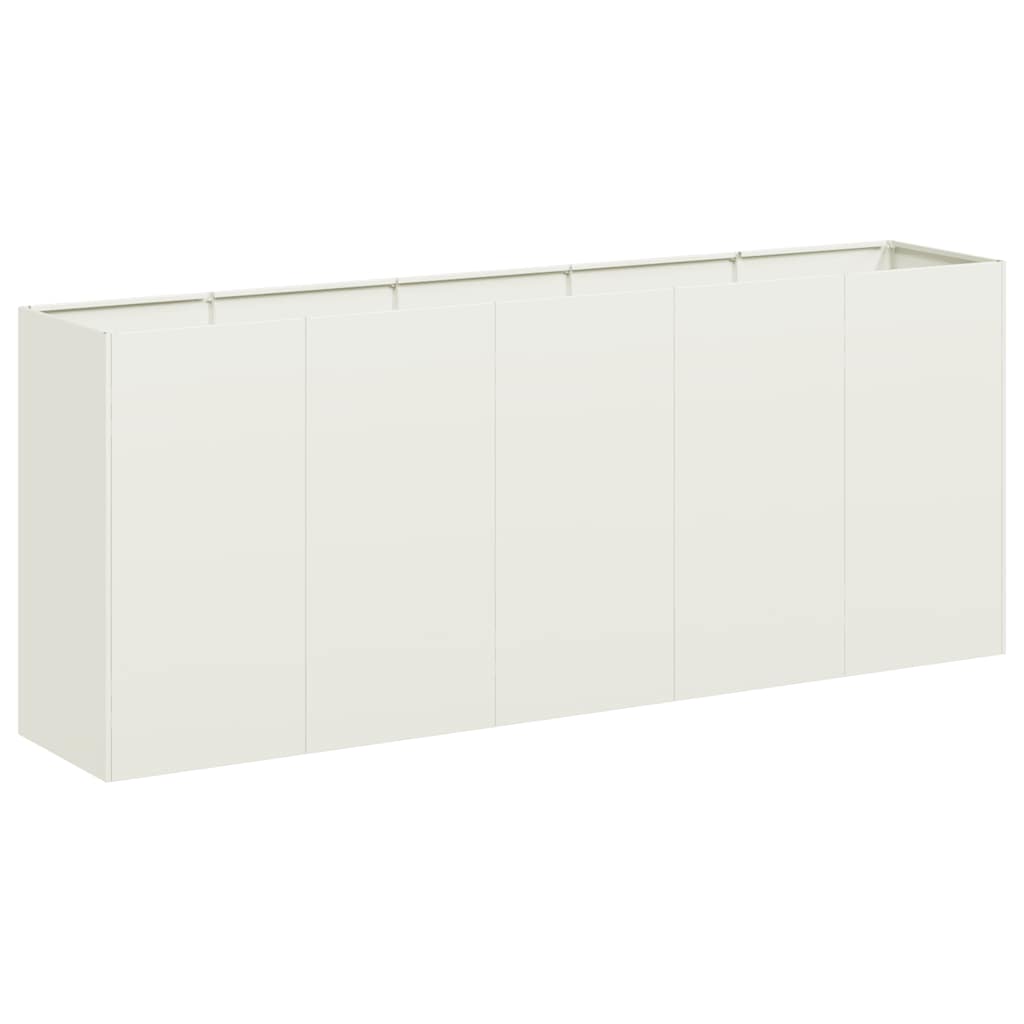 Planter White 200x40x80 cm Cold-rolled Steel