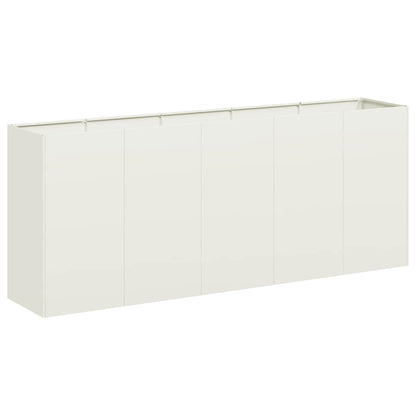 Planter White 200x40x80 cm Cold-rolled Steel