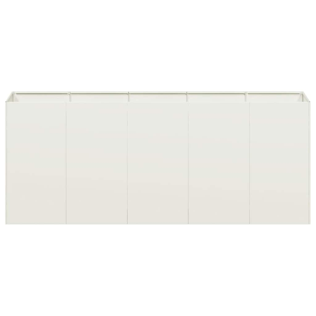 Planter White 200x40x80 cm Cold-rolled Steel