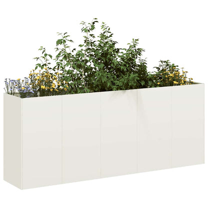 Planter White 200x40x80 cm Cold-rolled Steel