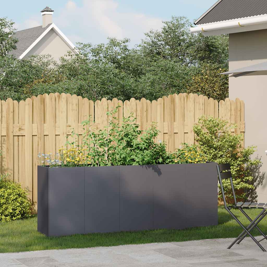 Planter Anthracite 200x40x80 cm Cold-rolled Steel