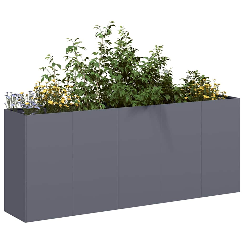 Planter Anthracite 200x40x80 cm Cold-rolled Steel