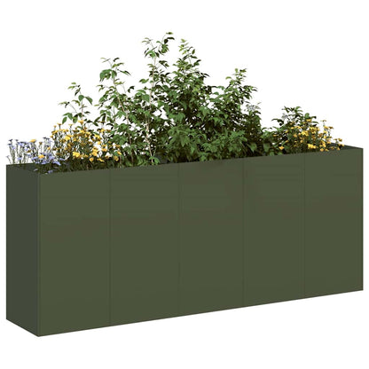 Planter Olive Green 200x40x80 cm Cold-rolled Steel