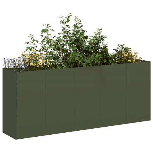 Planter Olive Green 200x40x80 cm Cold-rolled Steel