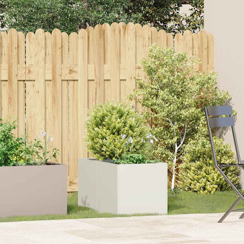 Planter White 40x80x40 cm Cold-rolled Steel