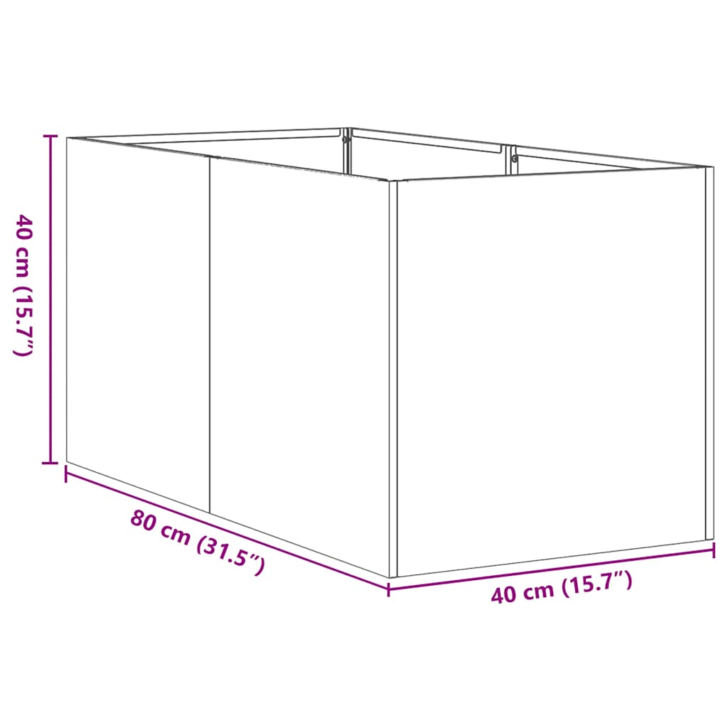 Planter White 40x80x40 cm Cold-rolled Steel