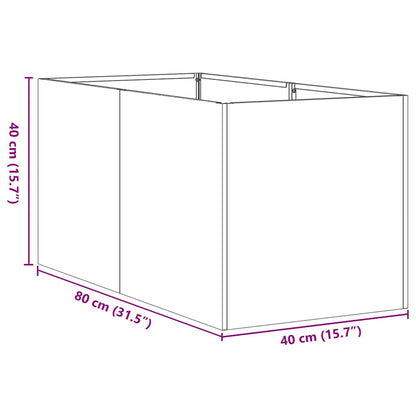 Planter White 40x80x40 cm Cold-rolled Steel