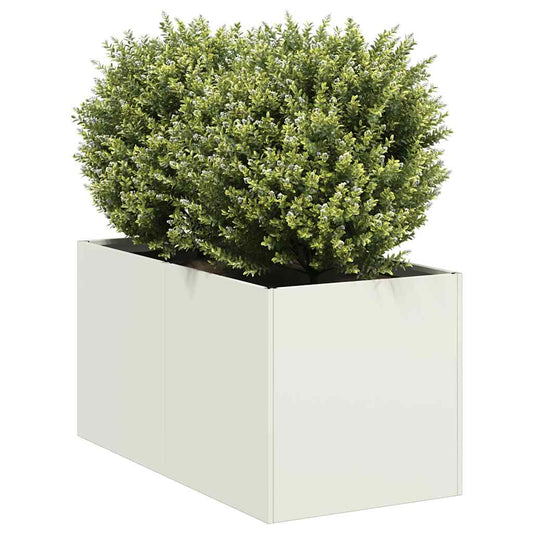 Planter White 40x80x40 cm Cold-rolled Steel