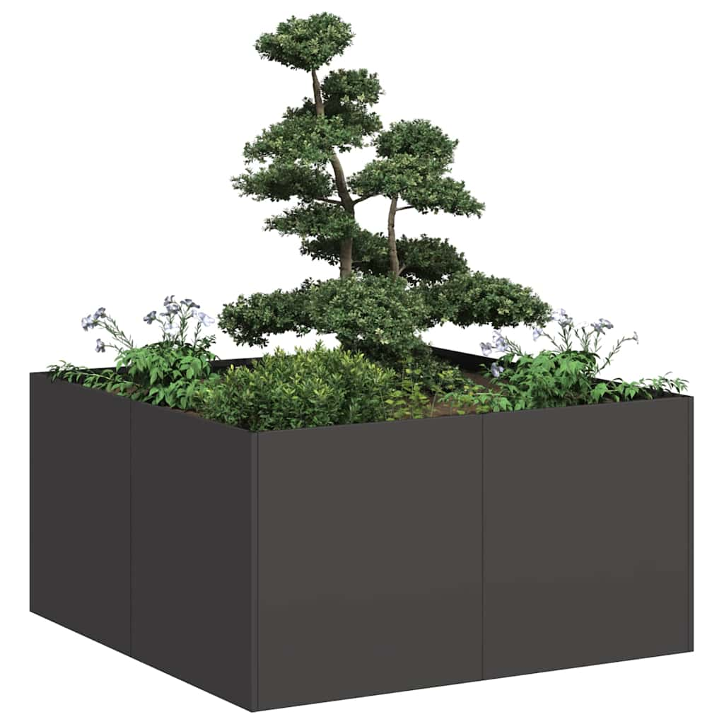 Planter Black 80x80x40 cm Cold-rolled Steel