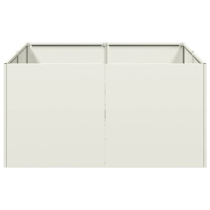 Planter White 80x80x40 cm Cold-rolled Steel