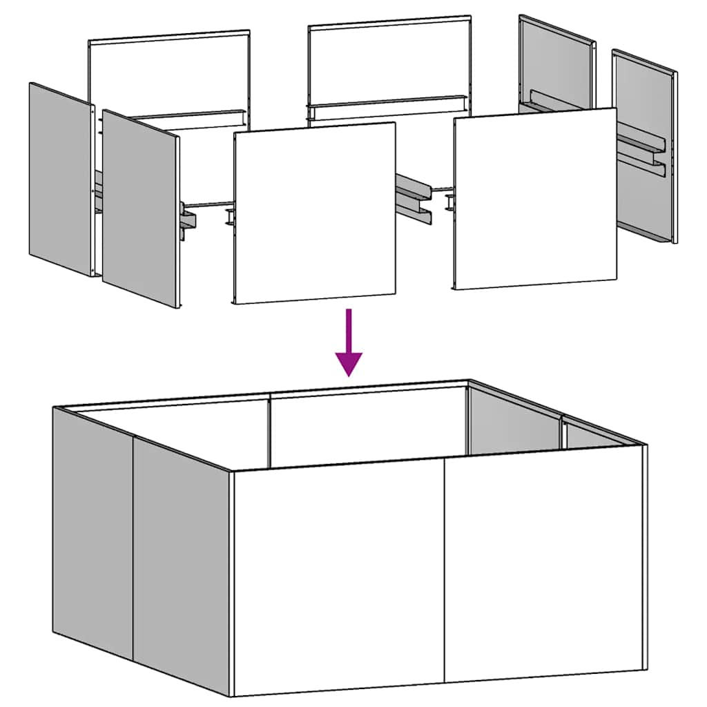 Planter White 80x80x40 cm Cold-rolled Steel