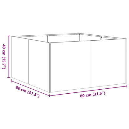 Planter White 80x80x40 cm Cold-rolled Steel