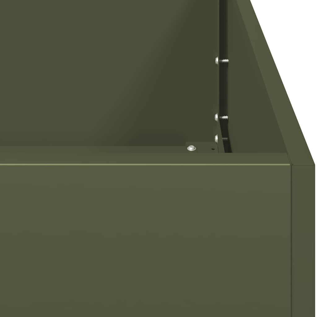 Planter Olive Green 80x80x40 cm Cold-rolled Steel