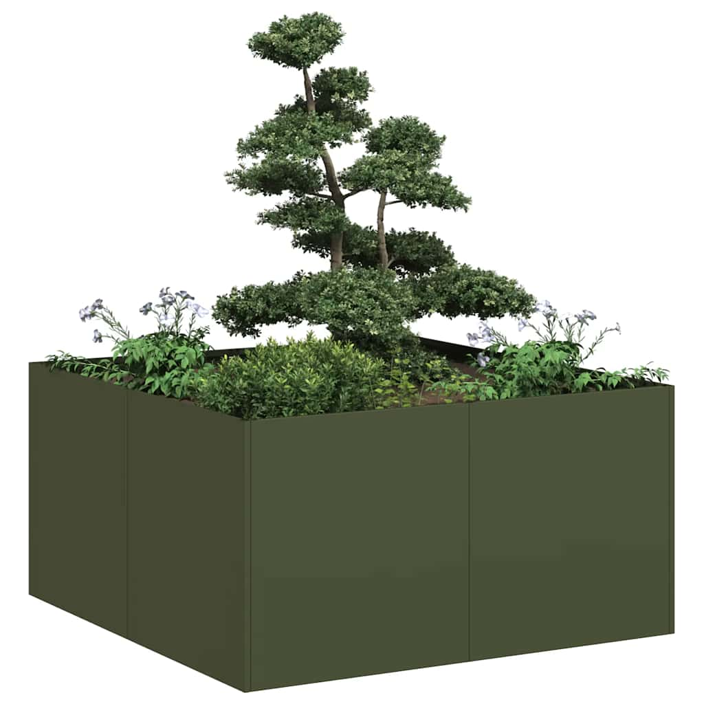 Planter Olive Green 80x80x40 cm Cold-rolled Steel