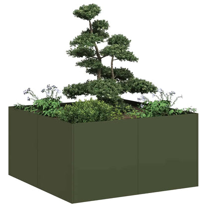 Planter Olive Green 80x80x40 cm Cold-rolled Steel