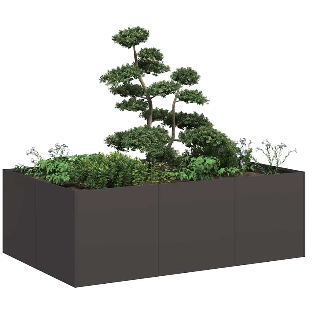 Planter Black 120x80x40 cm Steel