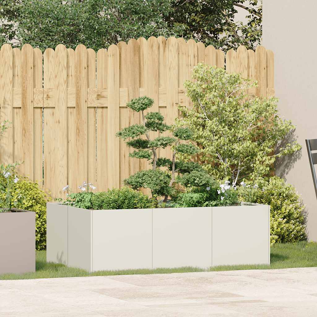 Planter White 120x80x40 cm Steel